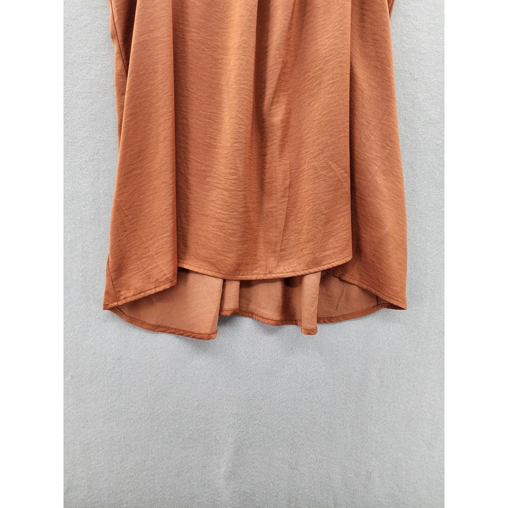Banana Republic Rust Orange Pleated Racerback Camisole Tank Top Large Boho Chic - Picture 4 of 11